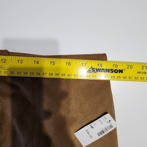 REITMANS Vegan Suede Skirt Womens 14P Faux Leather Ethical Mini Western NEW Boho - Picture 14 of 16